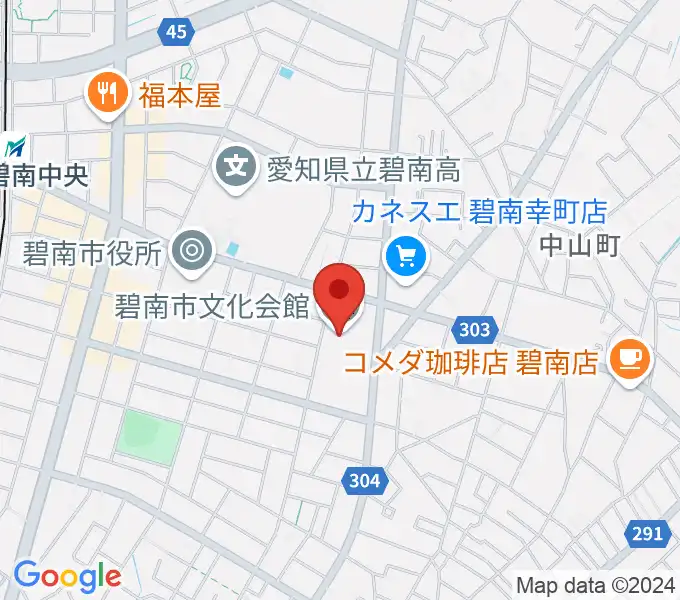 碧南市文化会館の地図