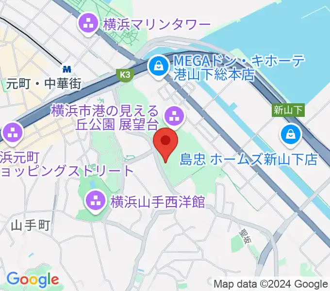 横浜市イギリス館の地図