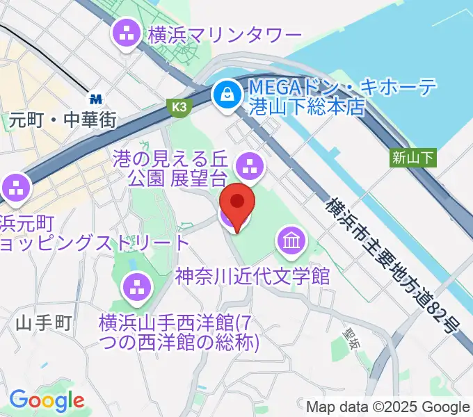 横浜市イギリス館の地図