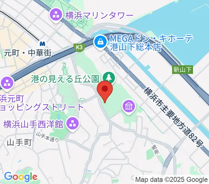 横浜市イギリス館の地図