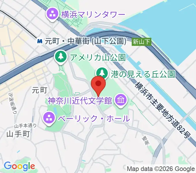 横浜市イギリス館の地図