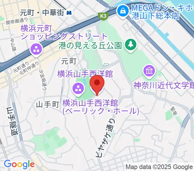 山手234番館の地図