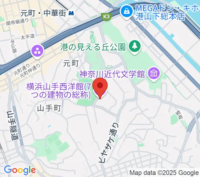 山手234番館の地図