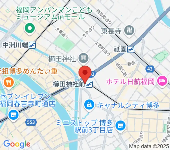 ぽんプラザホールの地図