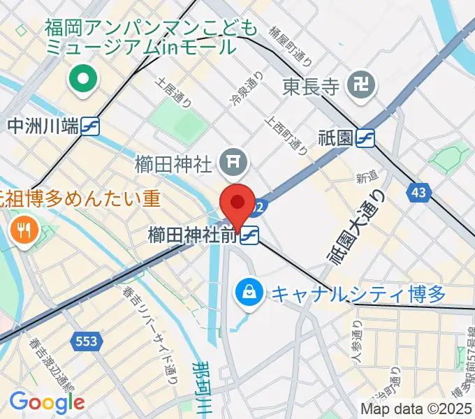 ぽんプラザホールの地図