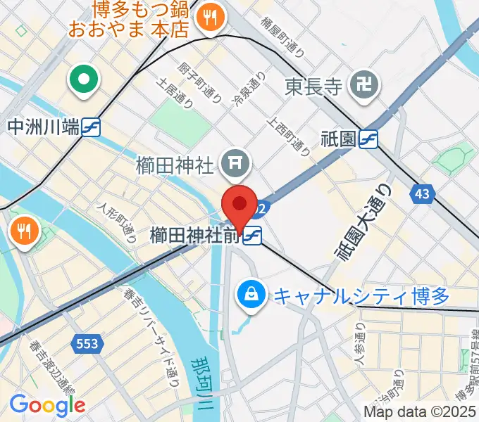 ぽんプラザホールの地図
