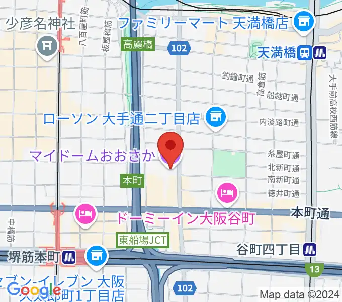 マイドームおおさかの地図