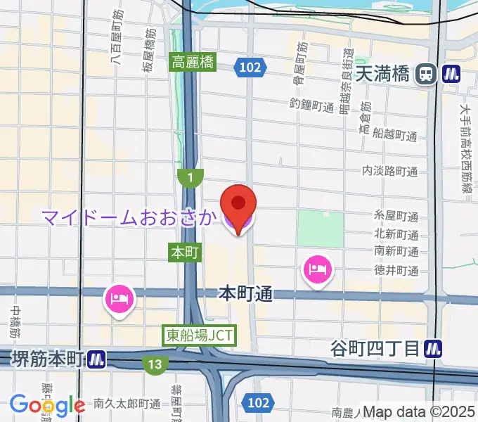 マイドームおおさかの地図
