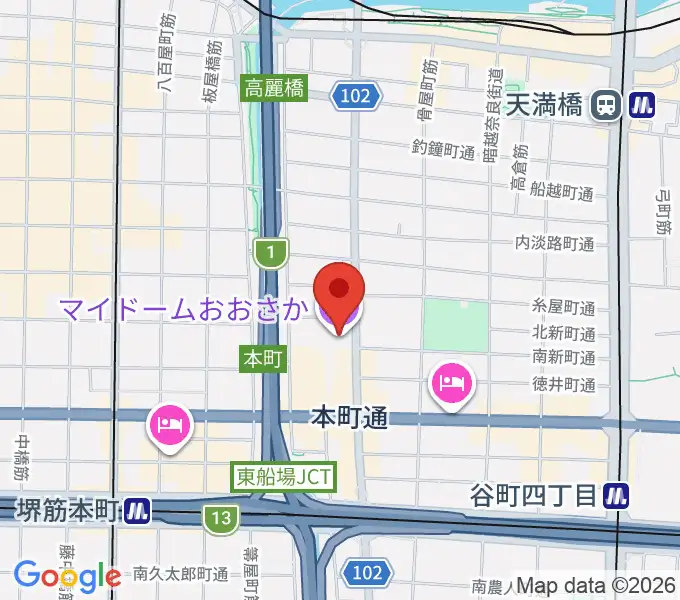マイドームおおさかの地図