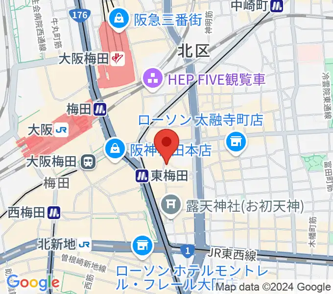 梅田アムホールの地図