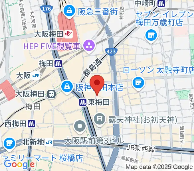 梅田アムホールの地図