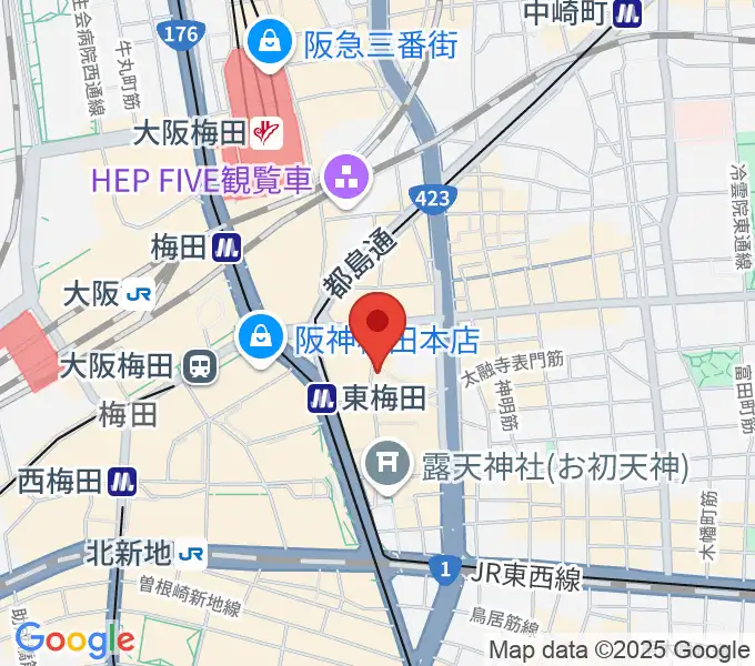 梅田アムホールの地図