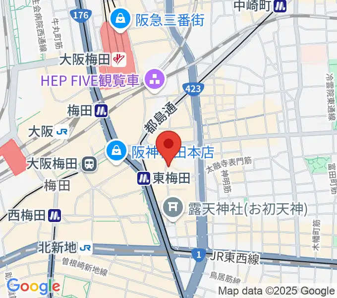 梅田アムホールの地図