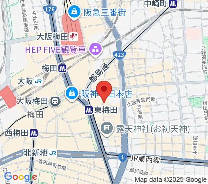 梅田アムホールの地図