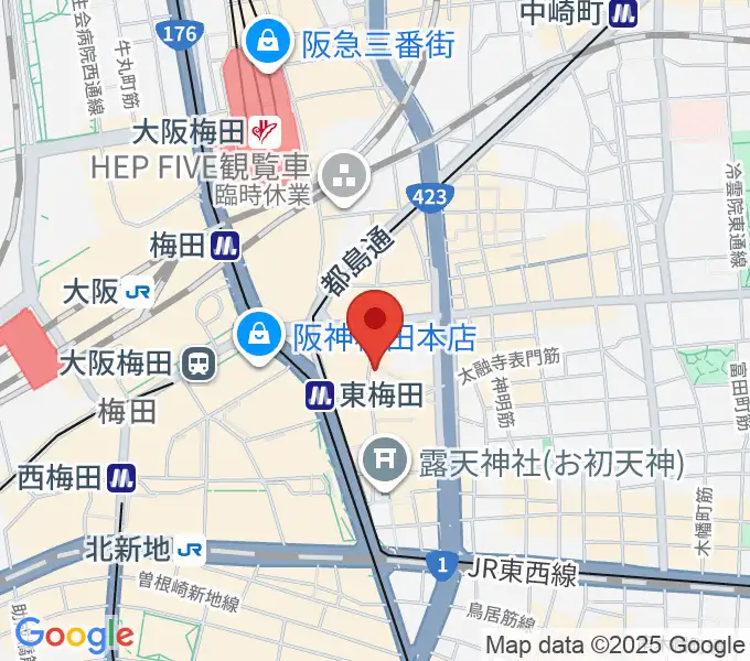 梅田アムホールの地図