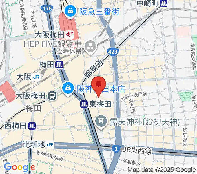 梅田アムホールの地図