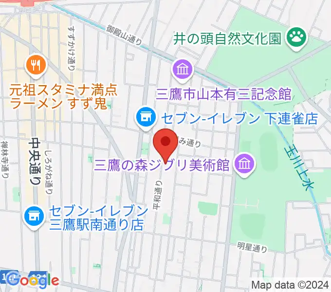 みたか井心亭の地図