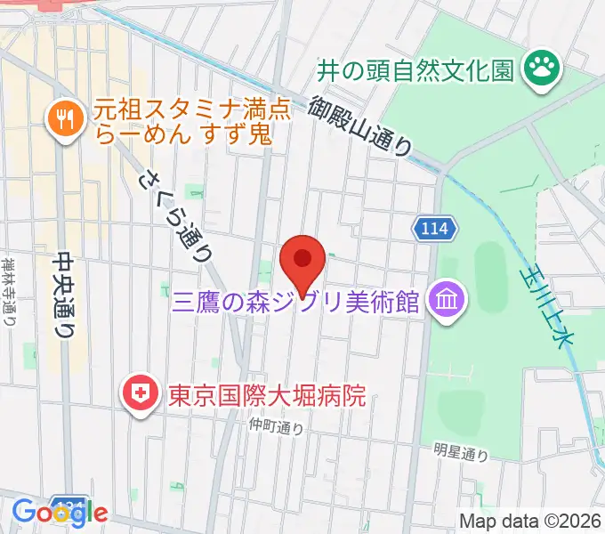 みたか井心亭の地図