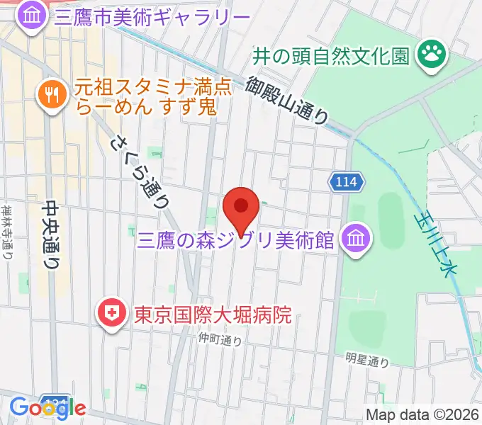 みたか井心亭の地図