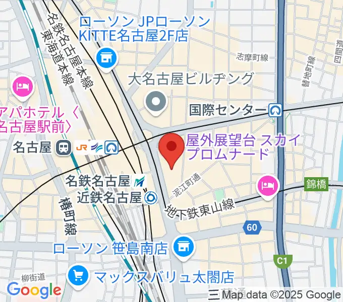ミッドランドホールの地図