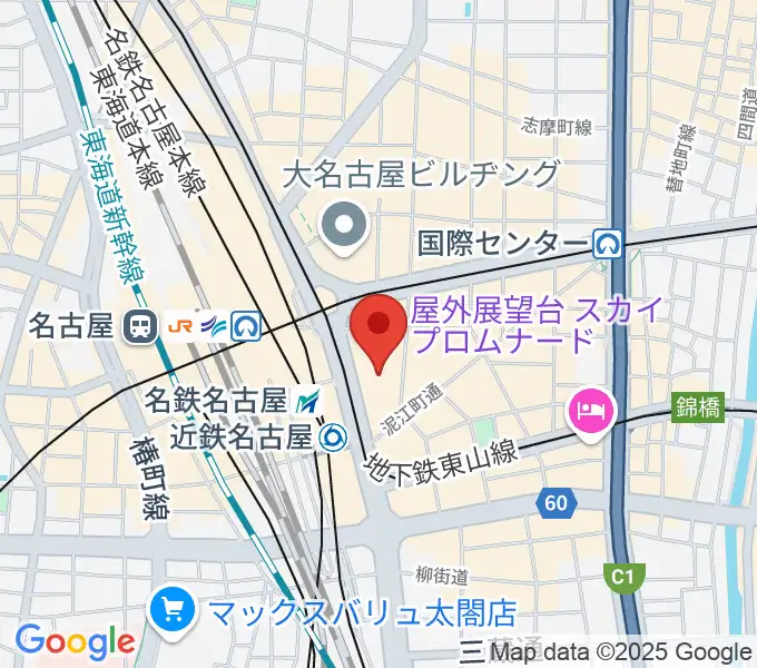 ミッドランドホールの地図