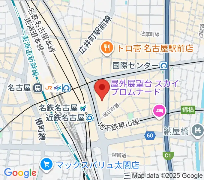 ミッドランドホールの地図