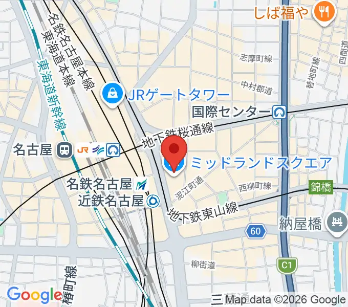ミッドランドホールの地図