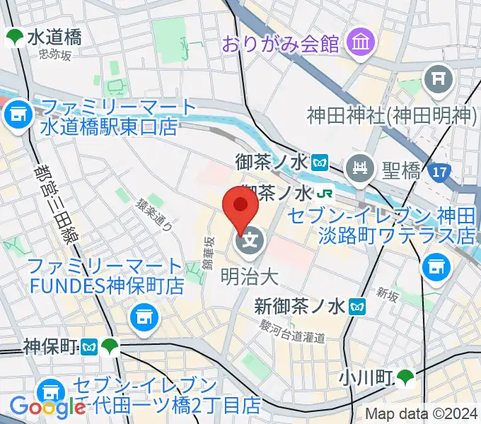 明治大学アカデミーホールの地図