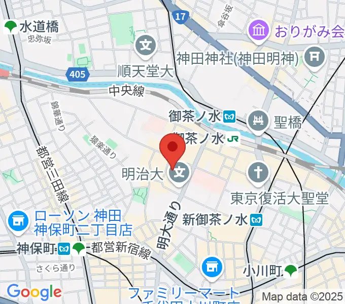 明治大学アカデミーホールの地図