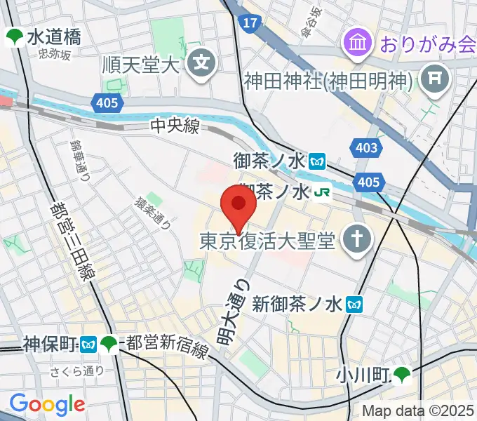 明治大学アカデミーホールの地図