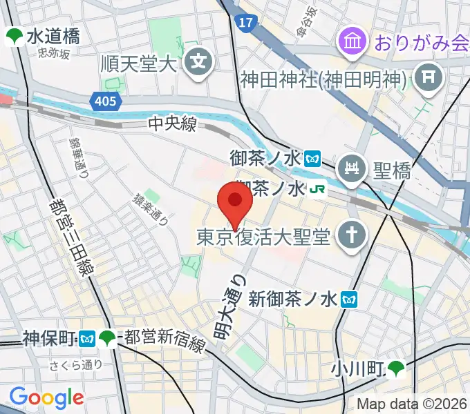 明治大学アカデミーホールの地図