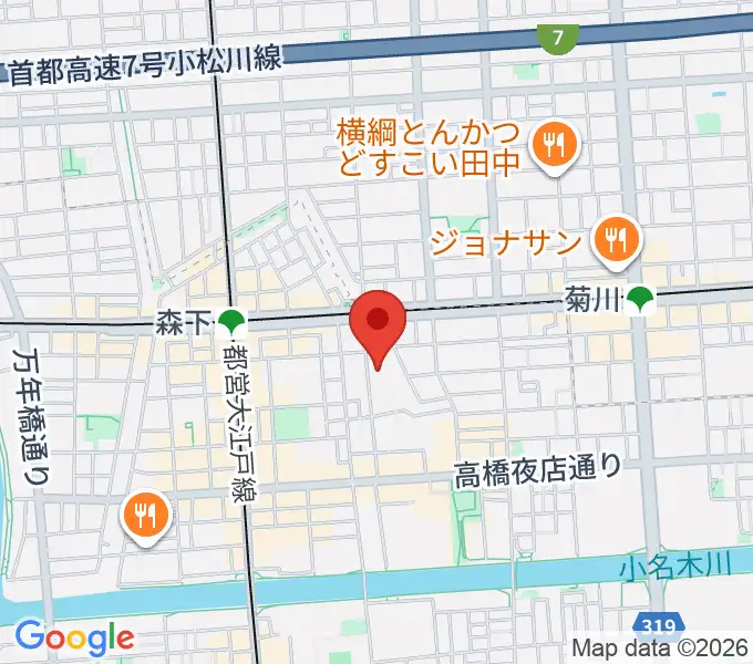 セゾン文化財団 森下スタジオの地図