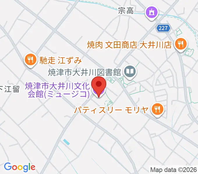 大井川文化会館ミュージコの地図