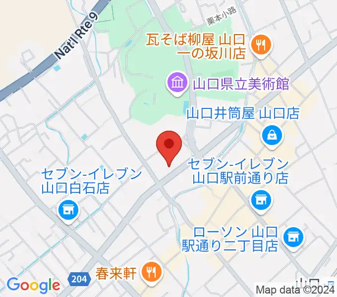 山口市民会館の地図