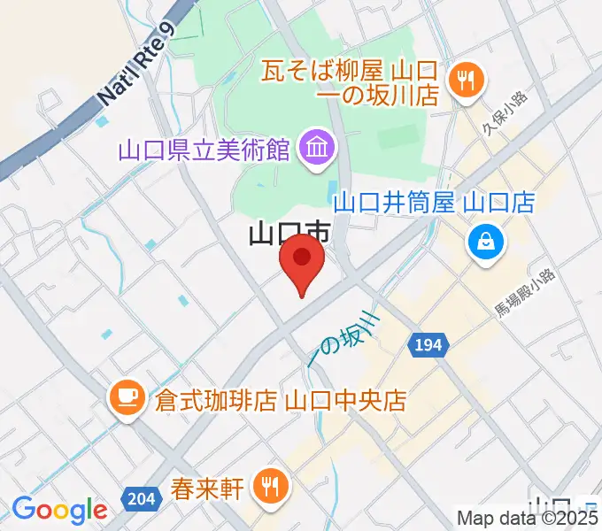 山口市民会館の地図