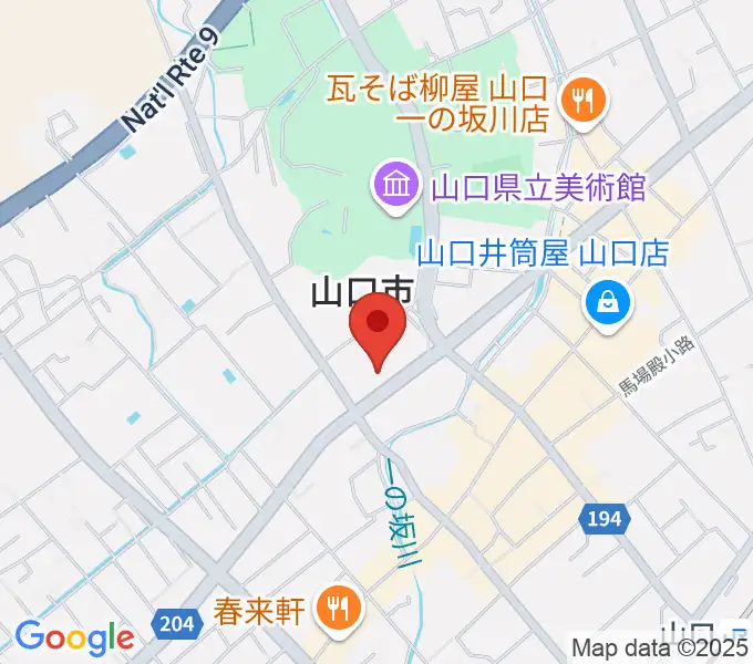 山口市民会館の地図