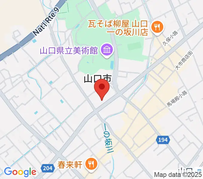 山口市民会館の地図