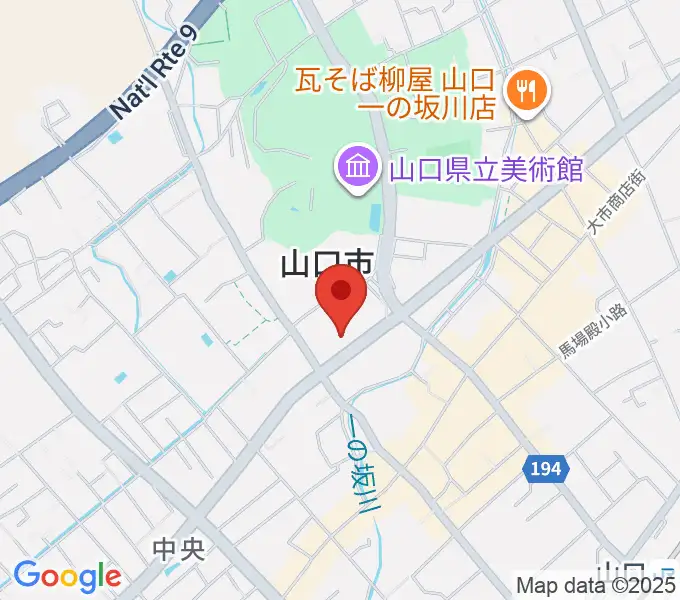 山口市民会館の地図