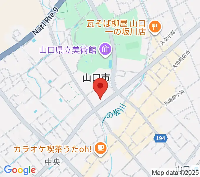山口市民会館の地図