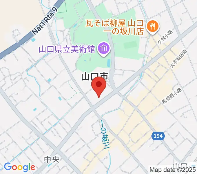 山口市民会館の地図