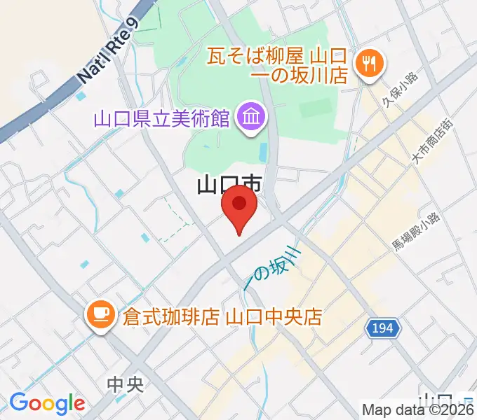 山口市民会館の地図