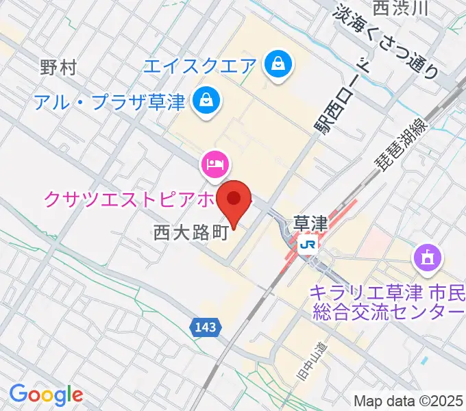 ボーカル教室エルティ 草津駅前校の地図