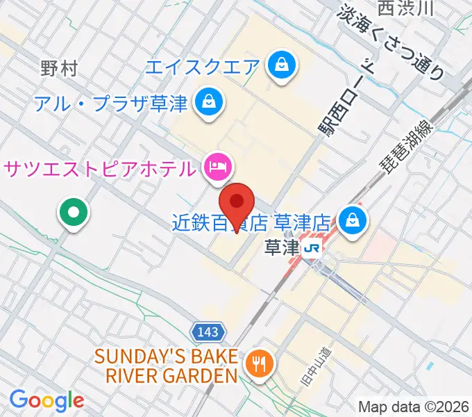 ボーカル教室エルティ 草津駅前校の地図