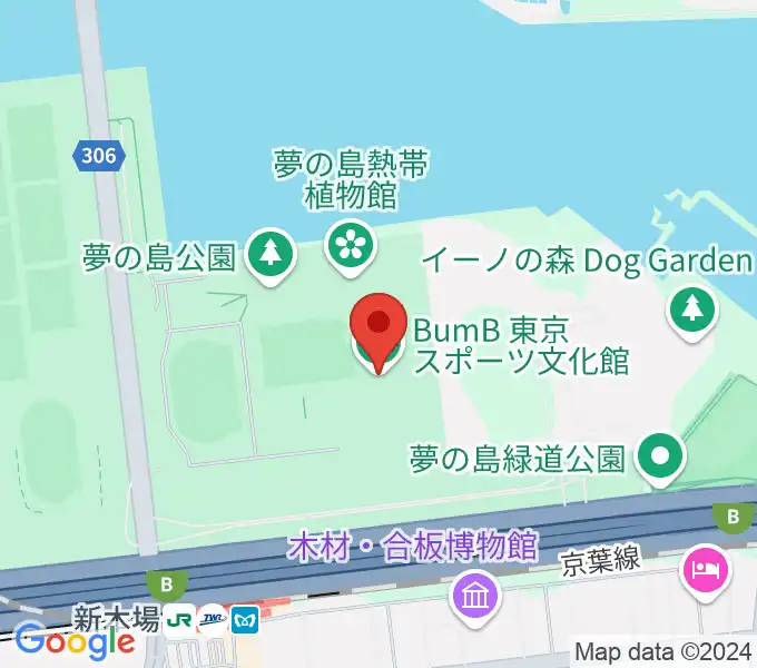 東京スポーツ文化館 ミュージックスタジオの地図