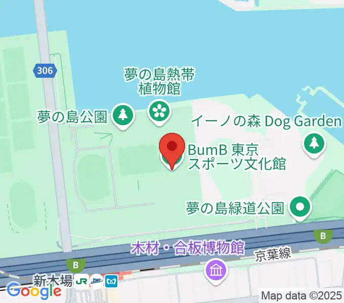 東京スポーツ文化館 ミュージックスタジオの地図