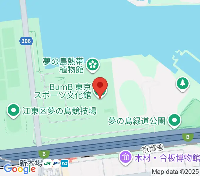 東京スポーツ文化館 ミュージックスタジオの地図
