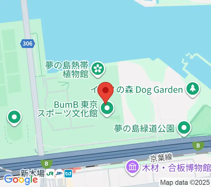 東京スポーツ文化館 ミュージックスタジオの地図