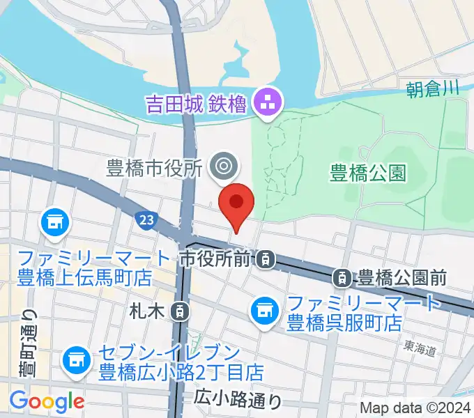 豊橋市公会堂の地図