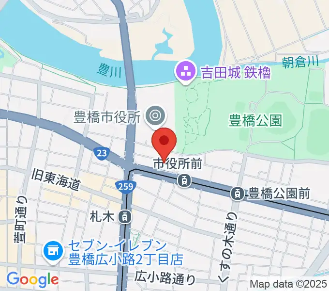 豊橋市公会堂の地図