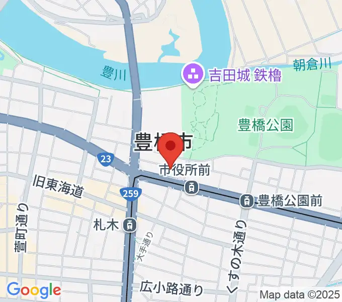 豊橋市公会堂の地図